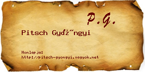 Pitsch Gyöngyi névjegykártya